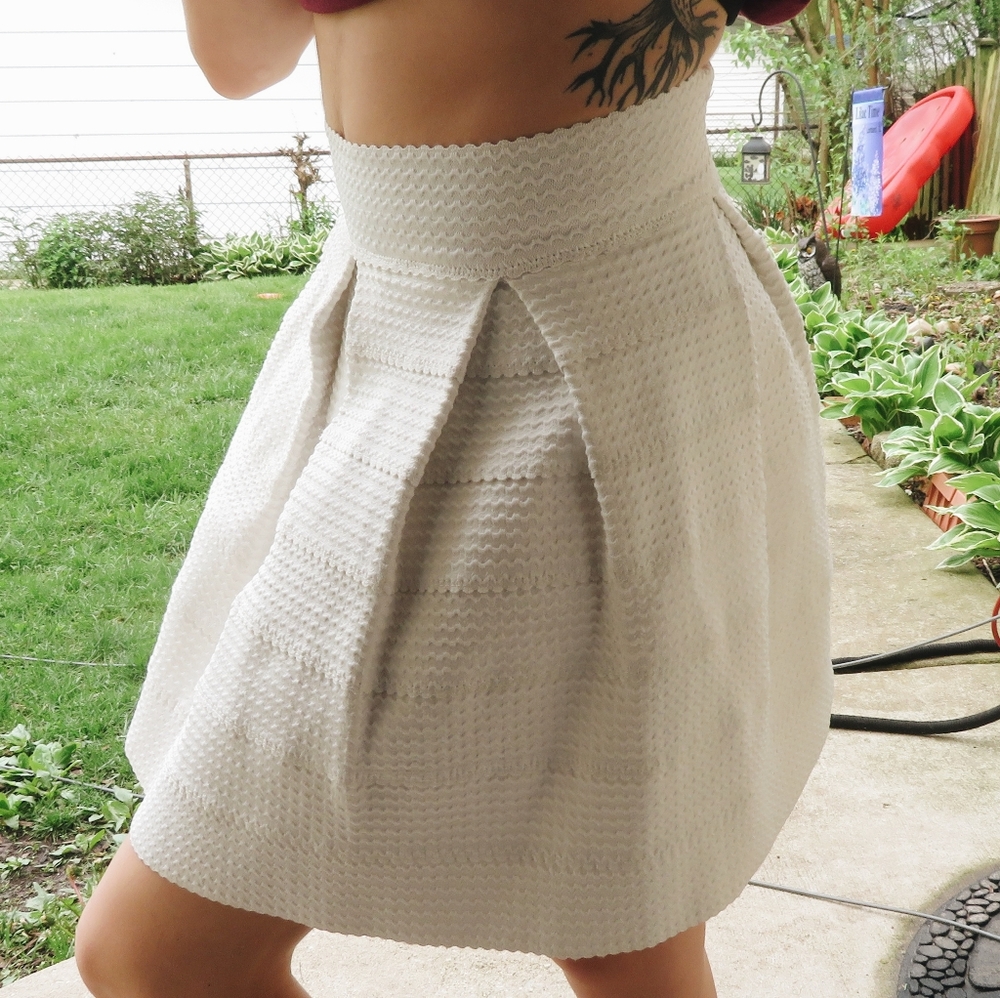 Structured White Skirt